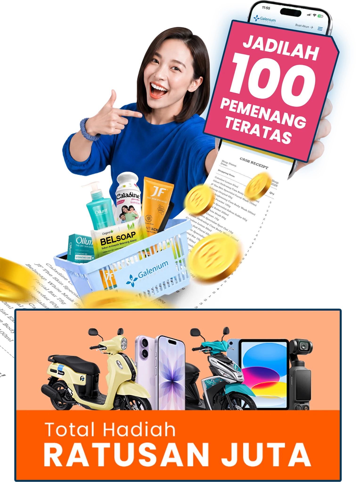 Hadiah Serbu Galenium, total hadiah ratusan juta
