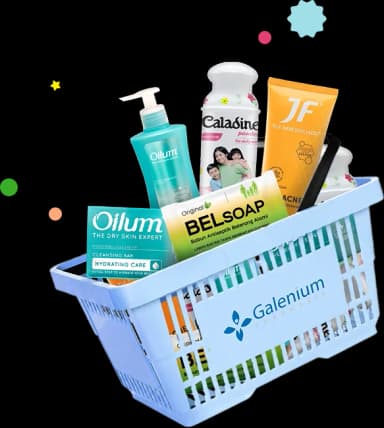 Keranjang berisi produk Galenium