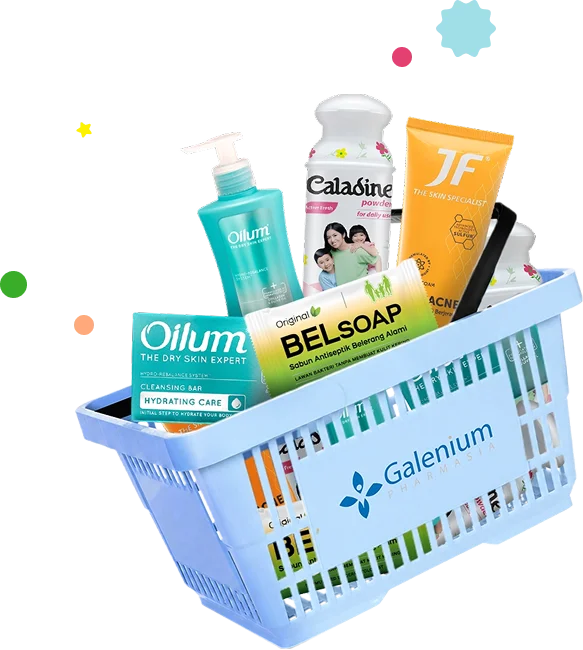 Keranjang berisi produk Galenium